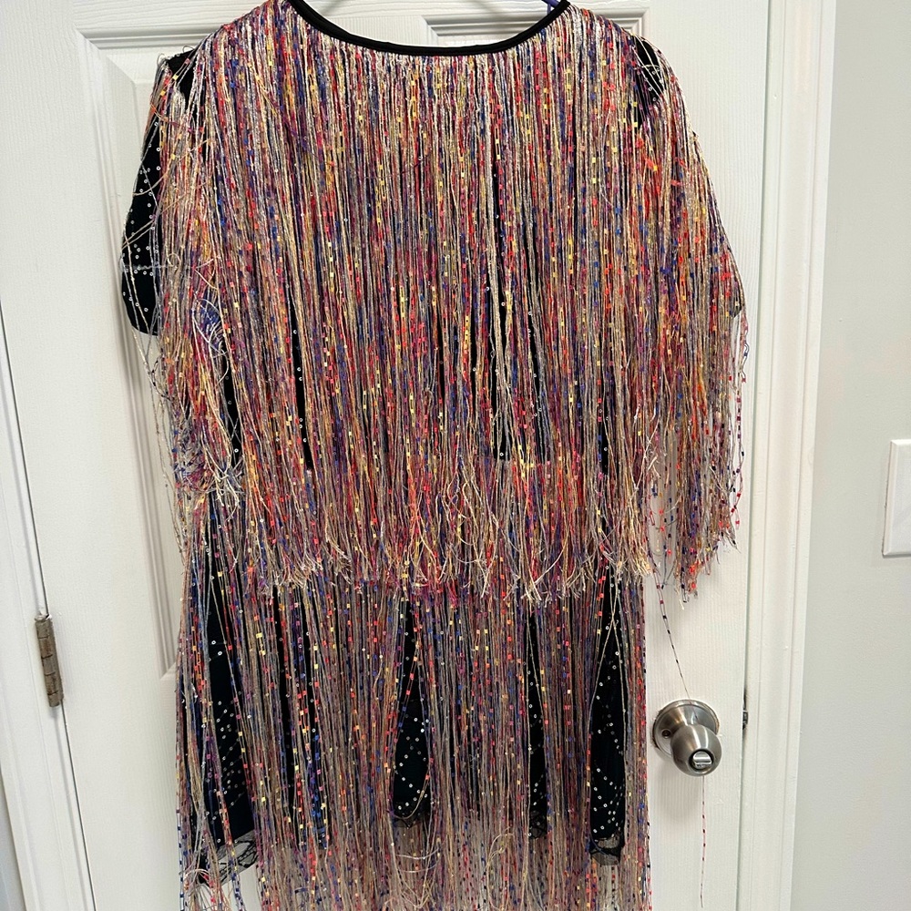 Never worn! Tags still on! Large Xplus Wear multicolor tassel dress